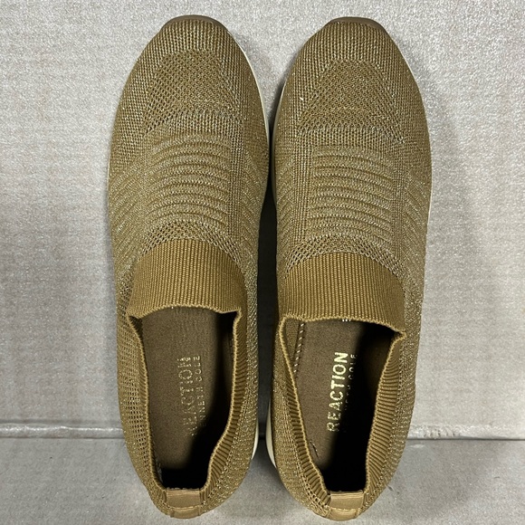 Kenneth Cole Reaction Women's Gold Sparkle Cameron Knit Sneaker Size 8M/EU39 - Picture 4 of 8